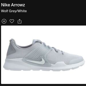 EUC Men’s Nike Arrowz Sneakers in Wolf Grey/White size 9.5